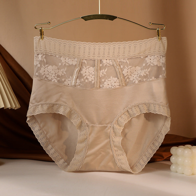 Calzoncillos De Encaje De Cintura Alta, Satén Transpirable, Abdomen Y Caderas