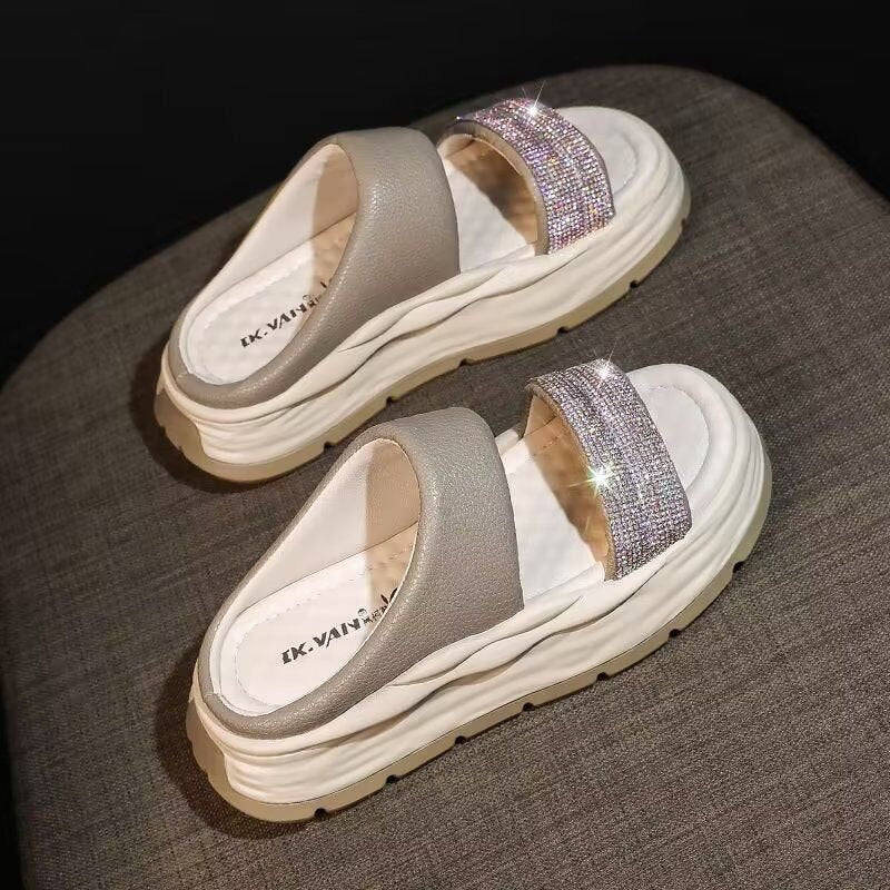 Sandalias De Aumento De Diamantes De Agua Brillantes