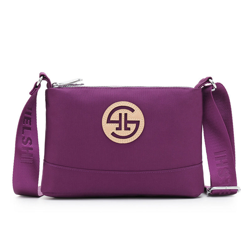 Bolso De Mujer De Nylon Diagonal De Color De Choque Simple Billetera Cero