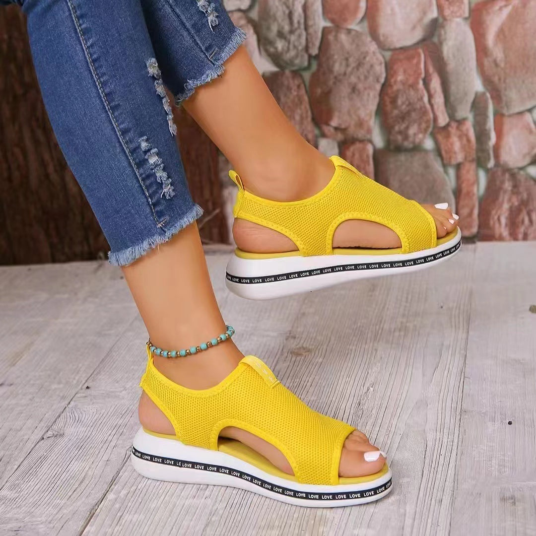 Sandalias Tejidas Con Fondo Plano