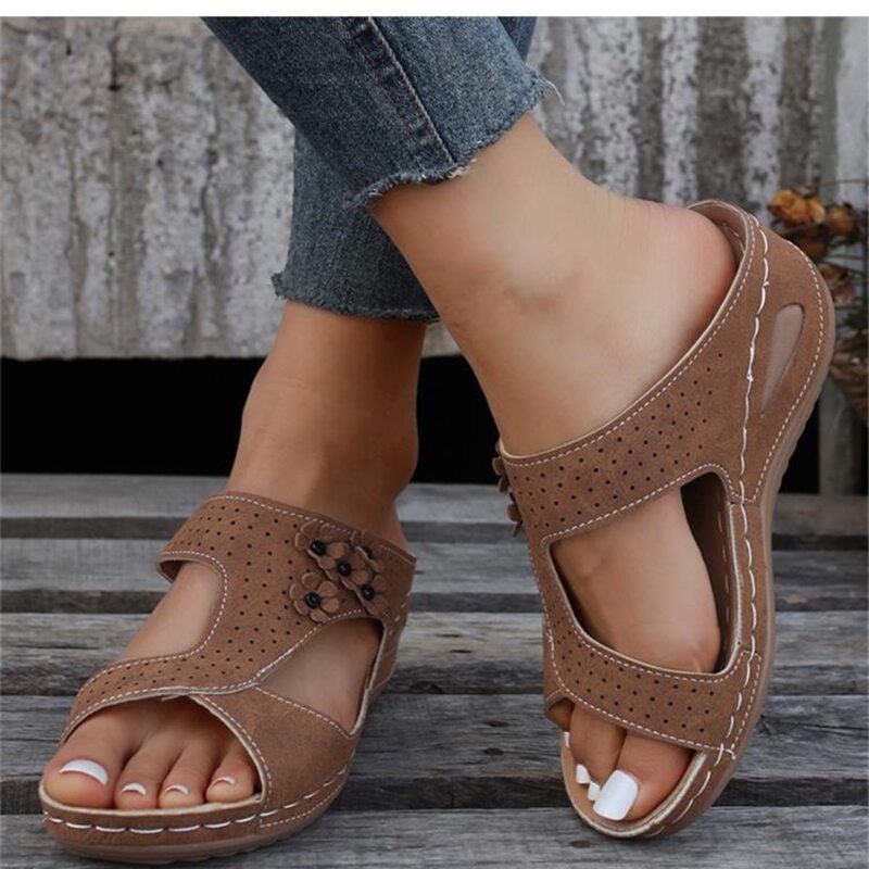 Sandalias De Cuña Ortopédicas Y Deslizantes De Primera Calidad Para Mujer