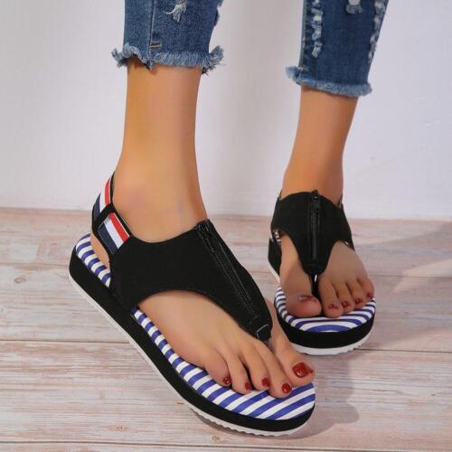 Zapatillas De Playa Con Suela De Pastel Con Cremallera Y Zapatos De Mujer Fuera