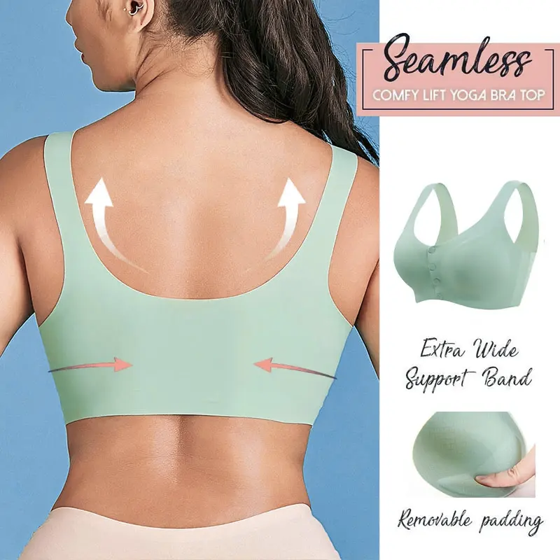Sujetador De Nuevo Concepto 2021🔥Sujetador Saludable Con Botón Frontal De Seda De Hielo Real💖Sujetador Saludable💖Pechos Saludables