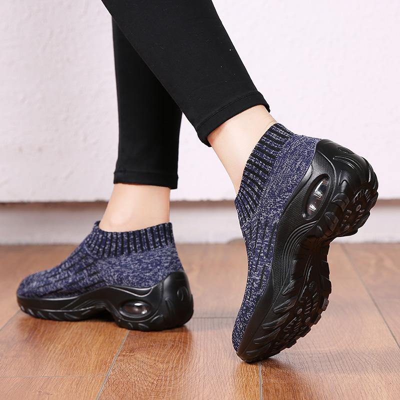 Mujer Malla acolchada de punto transpirable Slip Om Plataforma Zapatos deportivos casuales - MXbueno