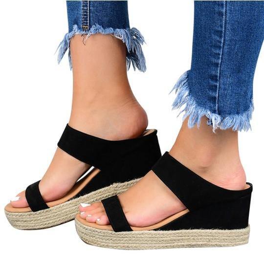 Primavera/Verano 2020 Sandalias de mujer de línea de tacón inclinado - MXbueno