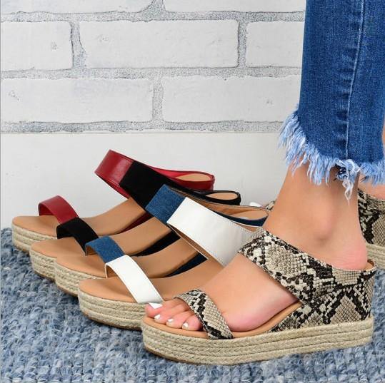Primavera/Verano 2020 Sandalias de mujer de línea de tacón inclinado - MXbueno