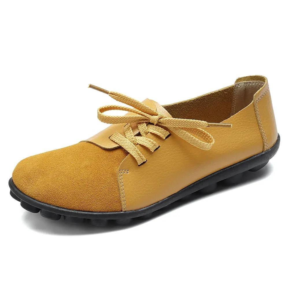Tamaño grande Mujer Casual Soft de cuero ligero empalmado - MXbueno