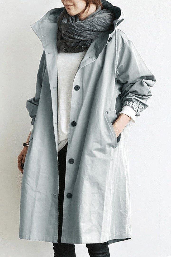 CHAQUETA IMPERMEABLE Y CORTAVIENTO OVERSIZED CON CAPUCHA - MXbueno