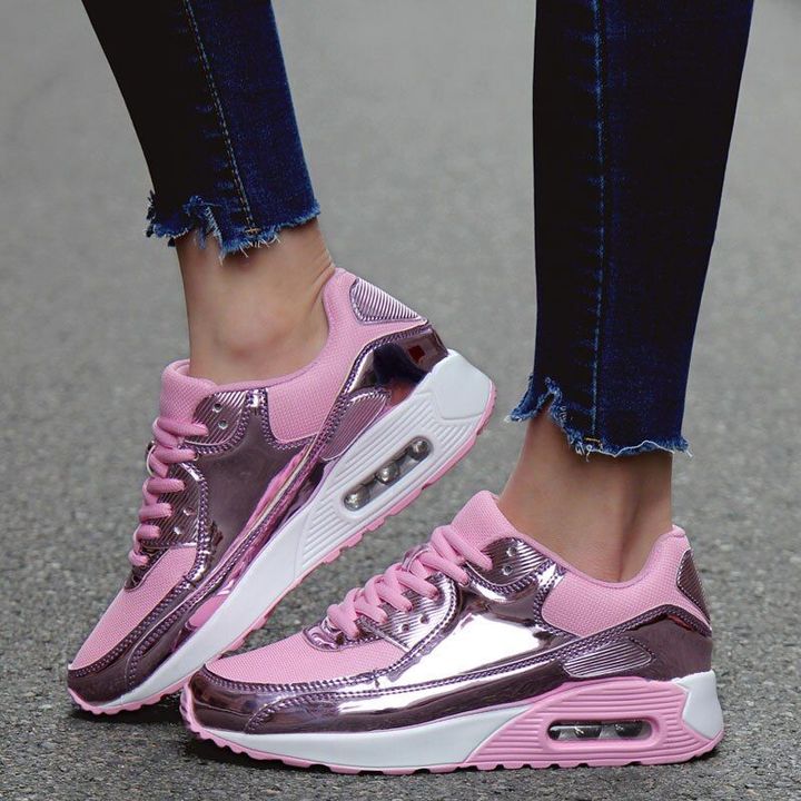Cómodo Y Elegante Cojín De Aire Con Cordones Zapatillas Deportivas Para Correr Zapatos