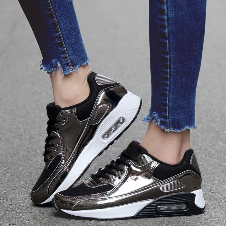 Cómodo Y Elegante Cojín De Aire Con Cordones Zapatillas Deportivas Para Correr Zapatos