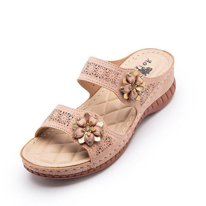 Nuevas Sandalias De Cuña Huecas Retro
