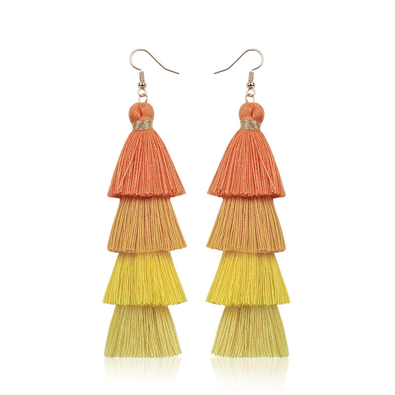 Pendientes De Borla Hechos A Mano, Pendientes Largos De Estilo étnico Retro Europeo Y Americano Para Mujer, Pendientes Personalizados Bohemios, Joyería