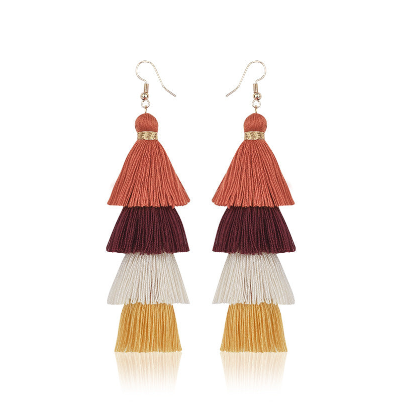 Pendientes De Borla Hechos A Mano, Pendientes Largos De Estilo étnico Retro Europeo Y Americano Para Mujer, Pendientes Personalizados Bohemios, Joyería