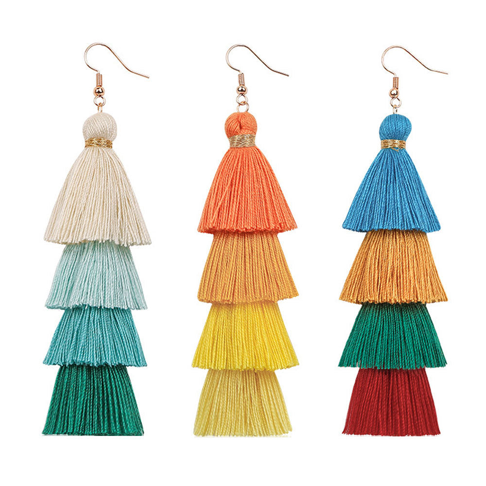Pendientes De Borla Hechos A Mano, Pendientes Largos De Estilo étnico Retro Europeo Y Americano Para Mujer, Pendientes Personalizados Bohemios, Joyería