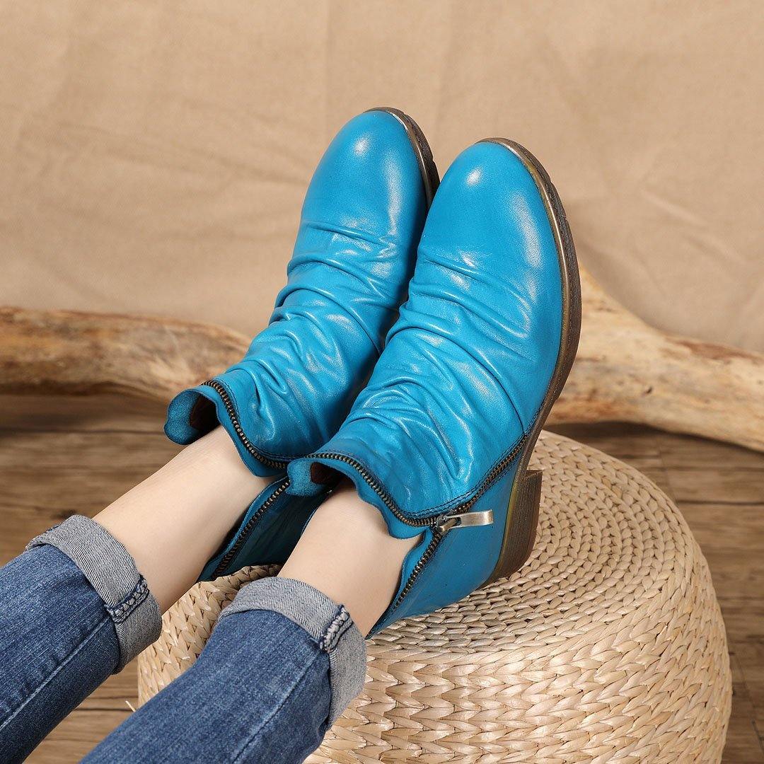Botas de suave al tacto hecho de cuero de piel de becerro precioso (5 Colores) - MXbueno