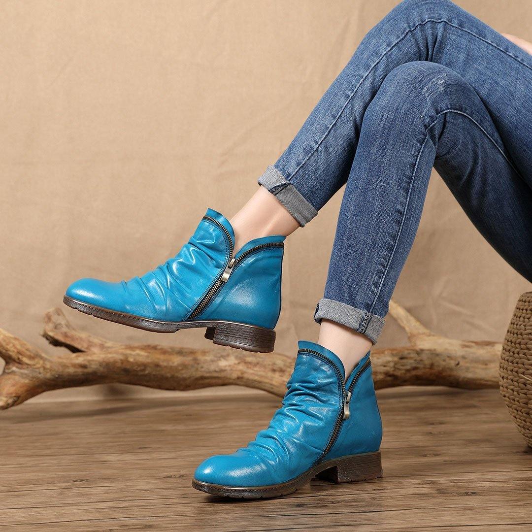 Botas de suave al tacto hecho de cuero de piel de becerro precioso (5 Colores) - MXbueno