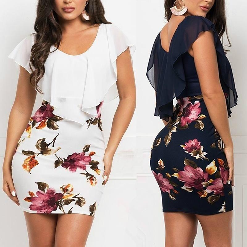 2021 Gran Oferta Vestido De Cadera Con Costuras Impresas