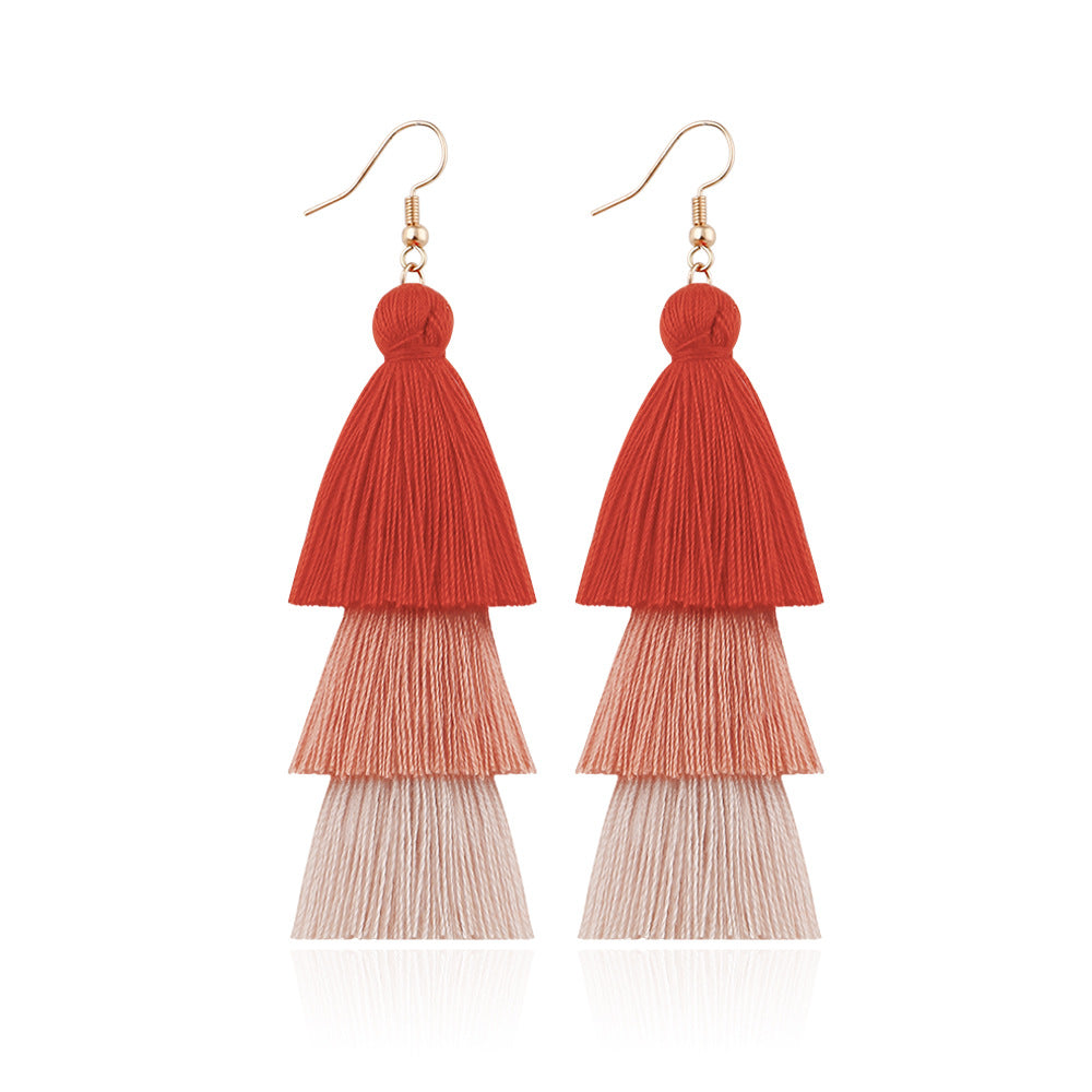 Pendientes De Borla Hechos A Mano, Pendientes Largos De Estilo étnico Retro Europeo Y Americano Para Mujer, Pendientes Personalizados Bohemios, Joyería