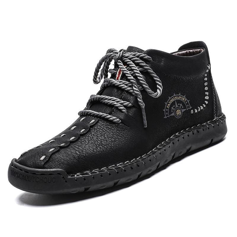 Botas Cortas De Hombre Retro Cosidas A Mano