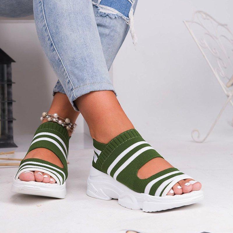 Sandalias de punta abierta grises casuales