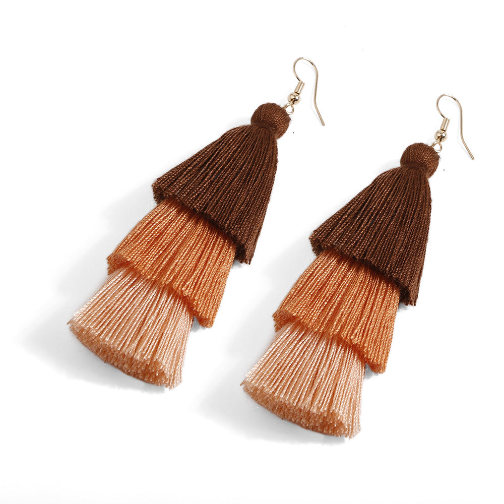 Pendientes De Borla Hechos A Mano, Pendientes Largos De Estilo étnico Retro Europeo Y Americano Para Mujer, Pendientes Personalizados Bohemios, Joyería