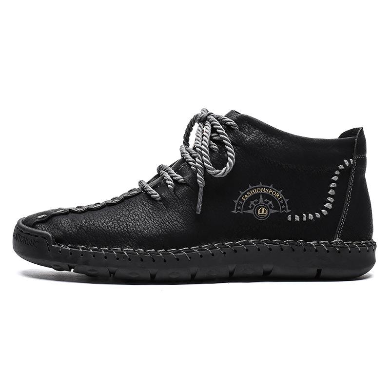 Botas Cortas De Hombre Retro Cosidas A Mano