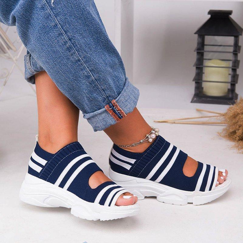Sandalias de punta abierta grises casuales