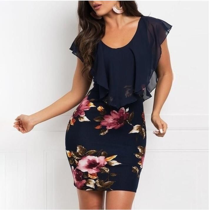 2021 Gran Oferta Vestido De Cadera Con Costuras Impresas