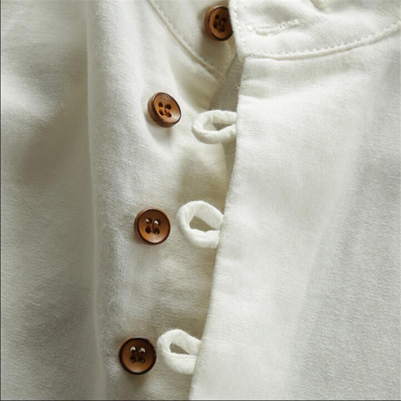 CAMISA DE MEZCLA DE LINO DE MANGA LARGA