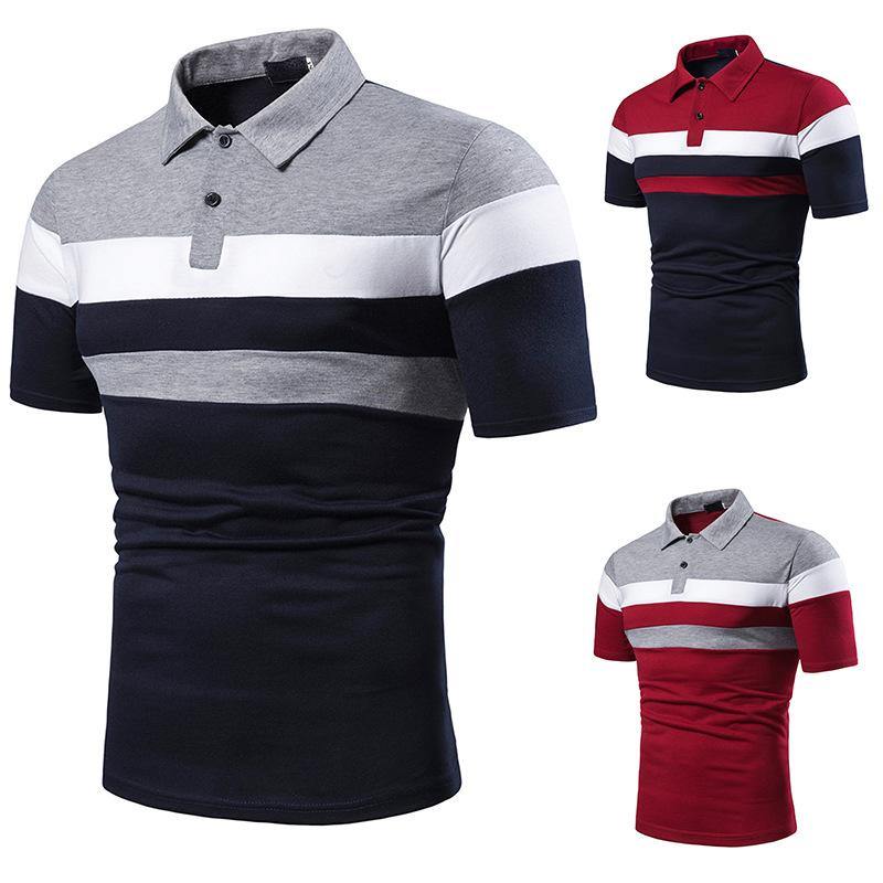 Polo de solapa con bloques de color a rayas - MXbueno