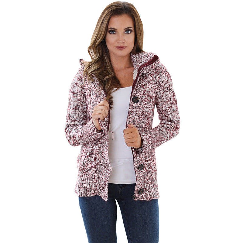 Suéter De Punto Para Mujer Cárdigan De Color Sólido Para Mujer Chaqueta Casual De Manga Larga Con Capucha