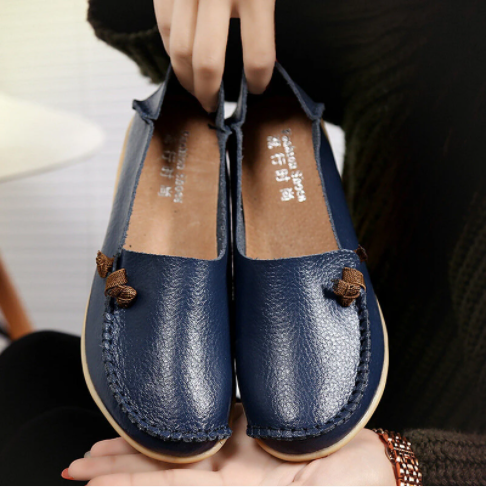 Mocasines planos de color puro de gran tamaño, suave y multidireccional - MXbueno