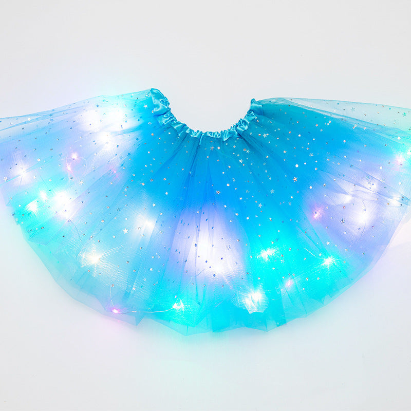 Faldas Del Tutú De La Muchacha, Faldas Del Ballet De Tul De La Falda Del Baile De La Princesa De La Luz Mágica