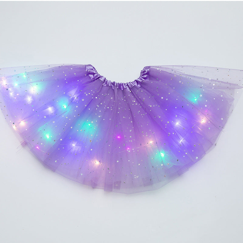 Faldas Del Tutú De La Muchacha, Faldas Del Ballet De Tul De La Falda Del Baile De La Princesa De La Luz Mágica