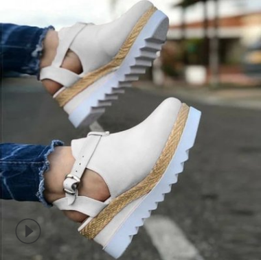 Sofiawears mujer cerrado tobillo correa hebilla Slingback wedge sandalias