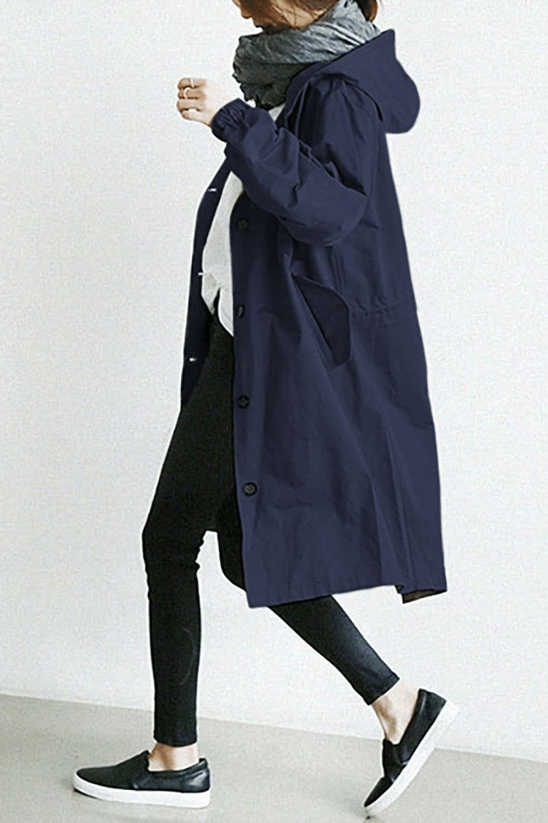 CHAQUETA IMPERMEABLE Y CORTAVIENTO OVERSIZED CON CAPUCHA - MXbueno