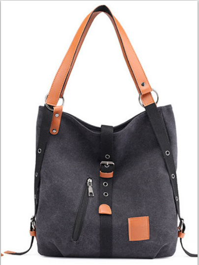 2021 Estilo Bolsos De Las Mujeres 2-en-1 Mochila Lona Mochila-hombro Bolsa