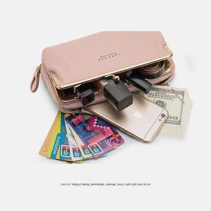 Bolsa de teléfono crossbody Kiss-lock multifuncional de gran capacidad - MXbueno