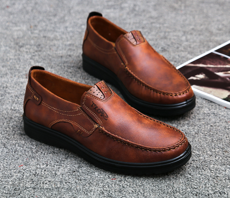Zapatos casuales de color retro con suela blanda de talla grande para hombres - MXbueno