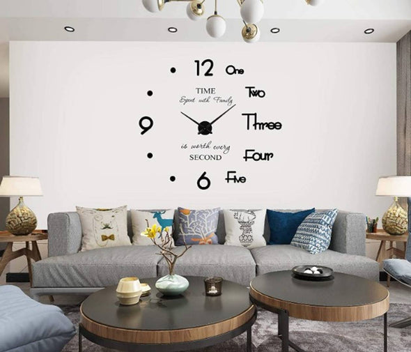 Reloj De Pared 3D Moderno Sin Marco De Bricolaje