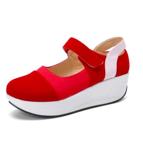 Zapatillas de deporte de plataforma resistentes al desgaste casual de costura para mujer