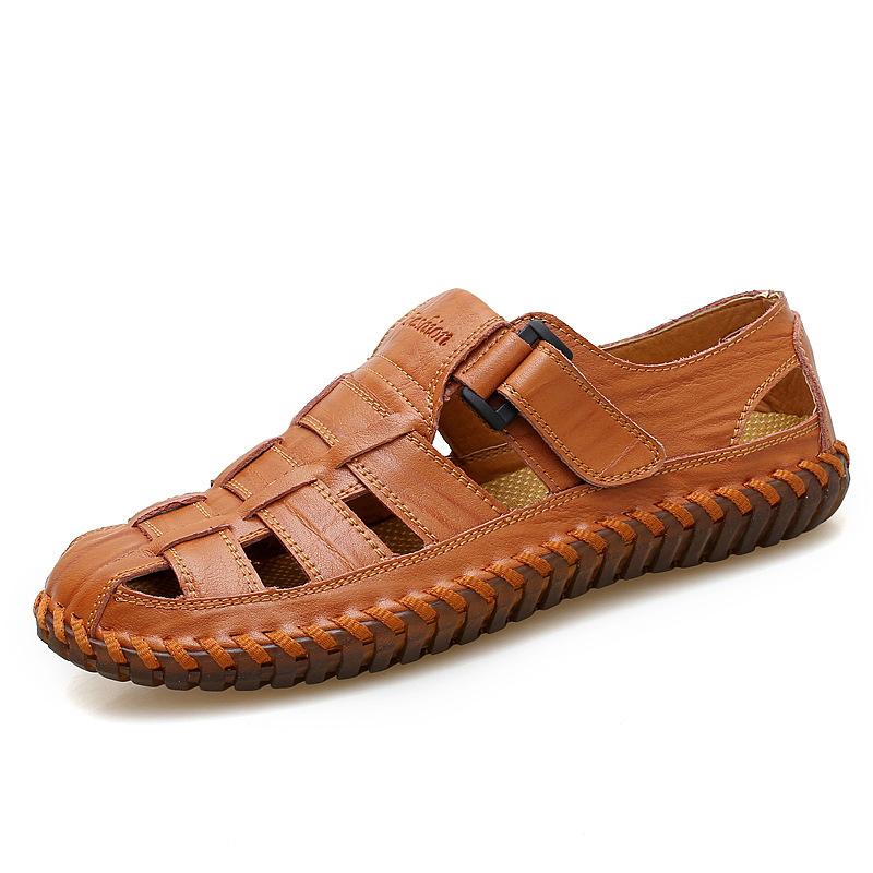Sandalias De Vestir De Piel Tejida A Mano