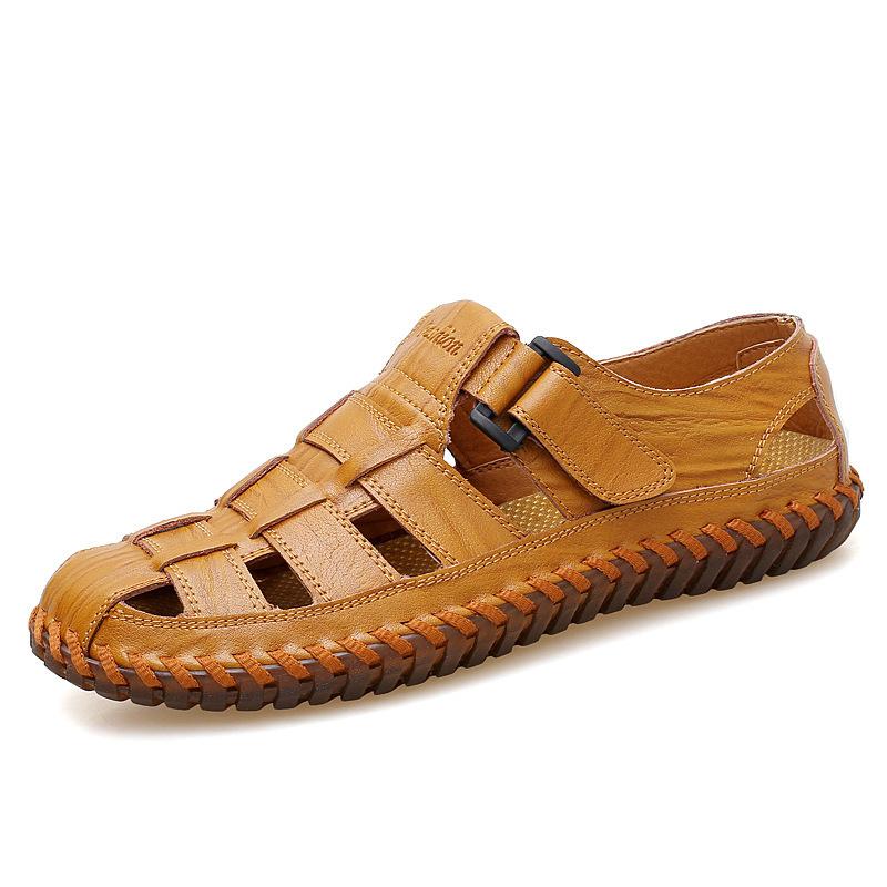 Sandalias De Vestir De Piel Tejida A Mano
