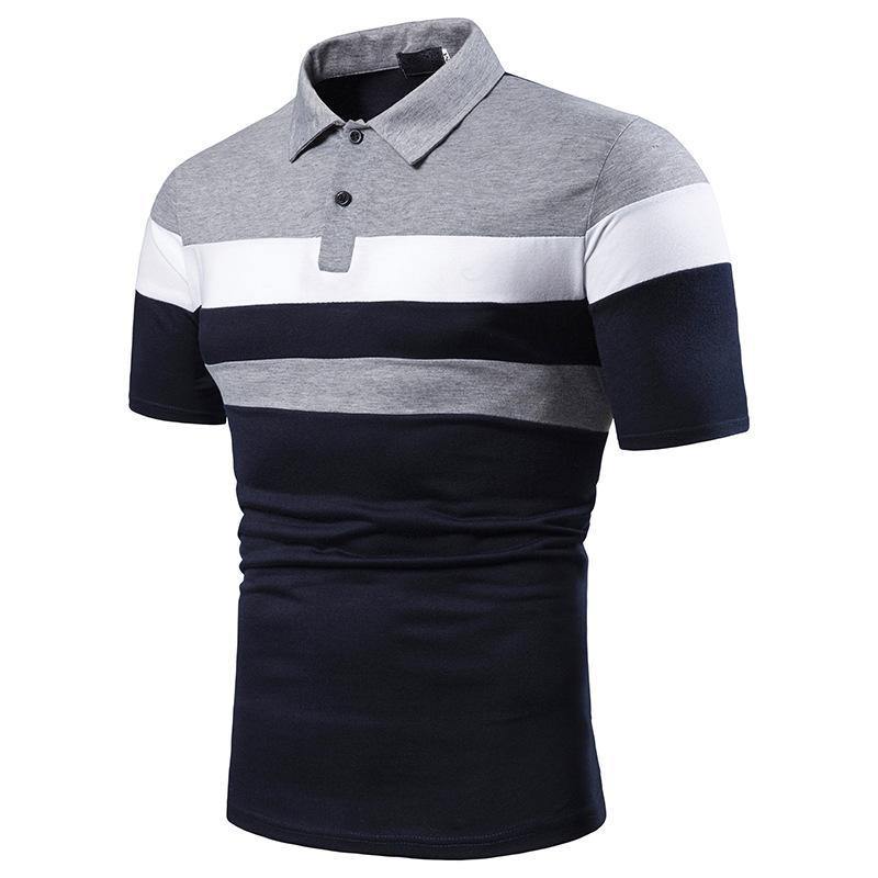 Polo de solapa con bloques de color a rayas - MXbueno