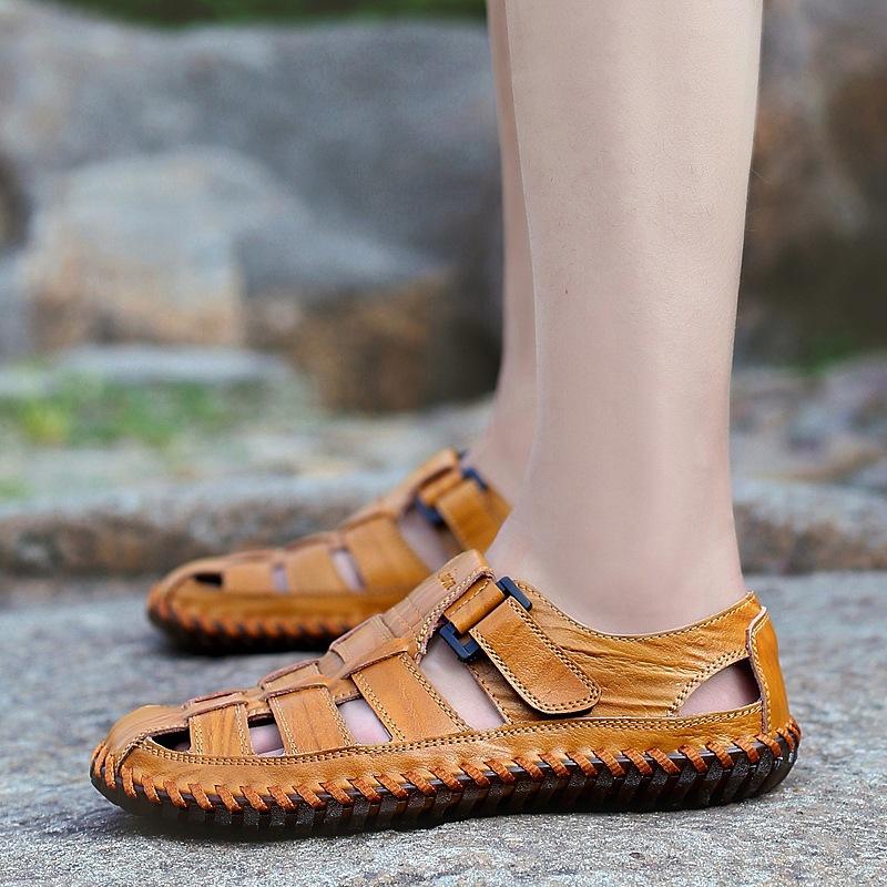Sandalias De Vestir De Piel Tejida A Mano