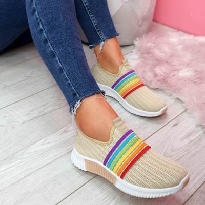 Nuevos zapatos para correr planos casuales de gran tamaño para damas - MXbueno