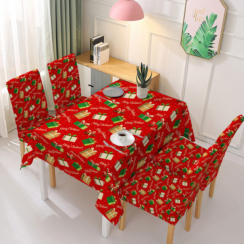 Decoración De La Cubierta De La Silla Del Mantel De Navidad