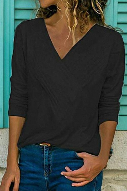 Ceridress Classic V-Neck Basic Tops Camiseta(8 Colores)