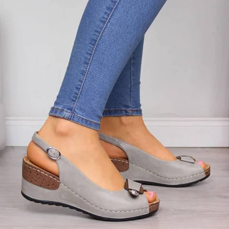 Sandalias de cuña abiertas