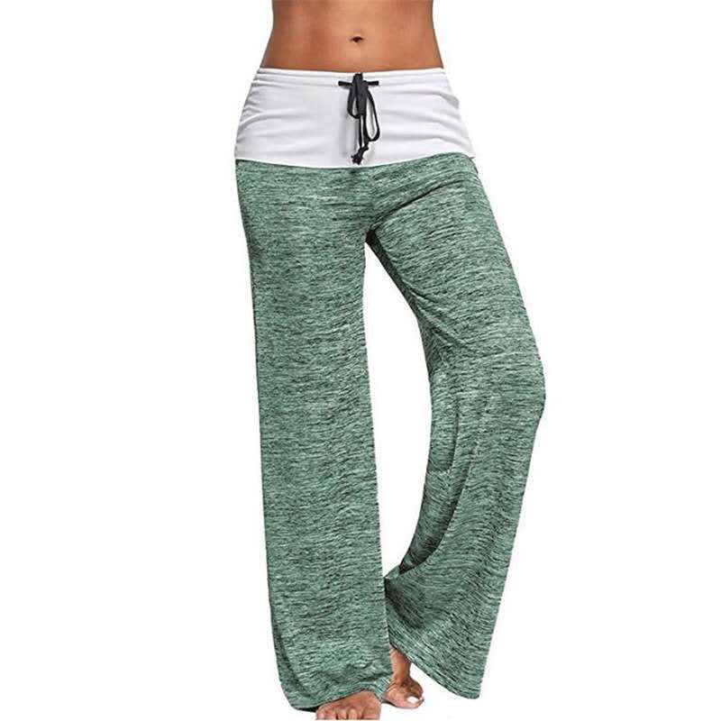 Pantalones casuales de pierna ancha cómodos con cordón en la cadera